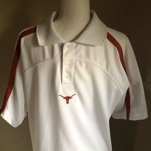 GREAT Texas Longhorns Shirt Mens White Crisp Polo MED Classic UT Fan SEC
